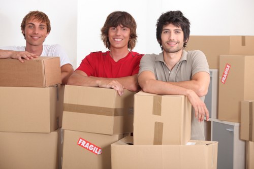 Packing and loading moving boxes for a flat in Spitalfields