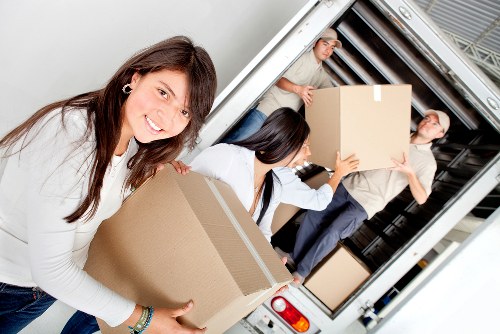 Careful loading of boxes and furniture for a Spitalfields relocation